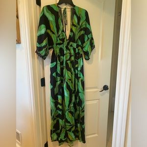 Elegant Green and Black Women's Dress
